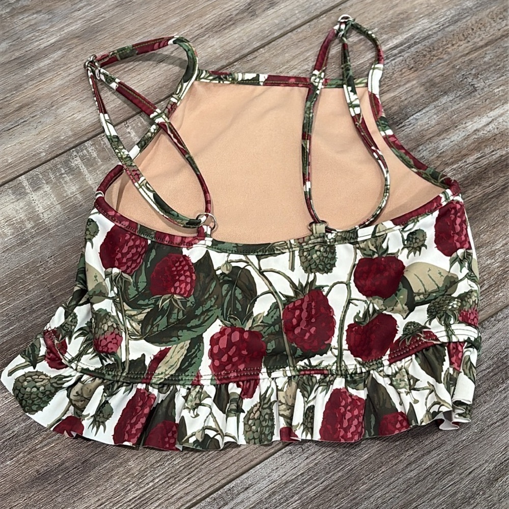 Kortni Jeane Raspberry Ruffle Tankini Top 2/3 - Picture 3 of 5